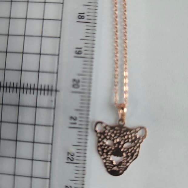14k 로즈골드 표범 목걸이 