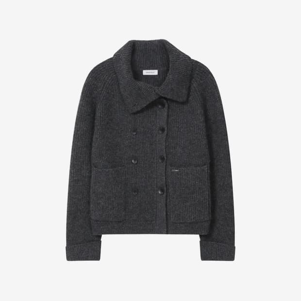 미세키서울 더블버튼 볼드 니트 차콜