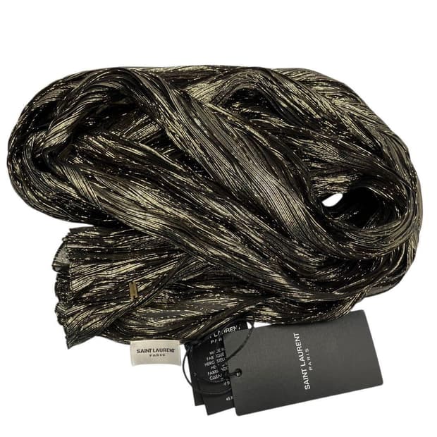 생로랑 메탈릭 실크 스카프