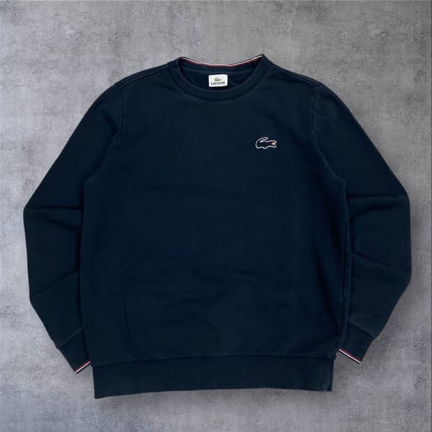 라코스테 네이비 컬러 스몰 로고 미니멀 맨투맨