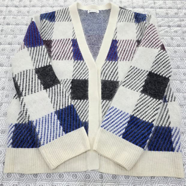 잇미샤 체크 앙고라 가디건 FREE