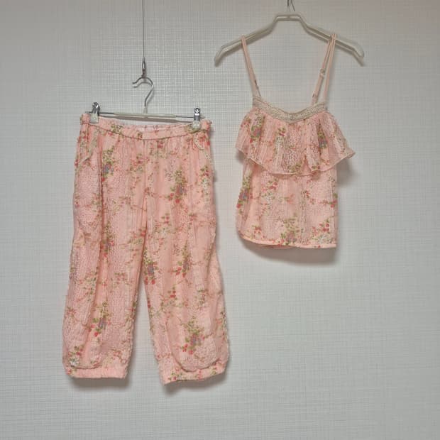 리즈리사 Chambre a couche 수선템 셋업 플로럴 핑크칼라