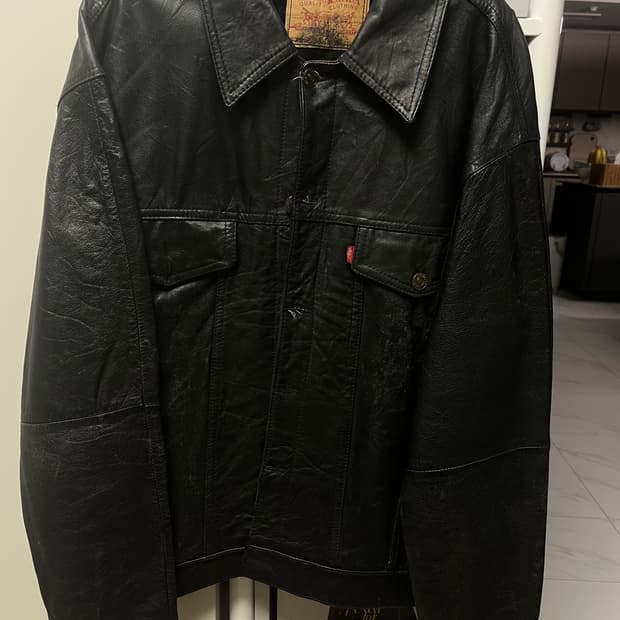 리바이스 레더 트러커 자켓 L-xL