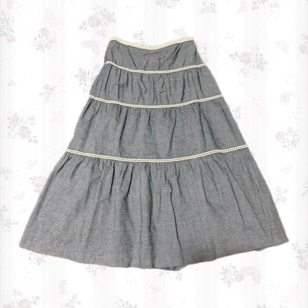 모리 롱스커트 청색