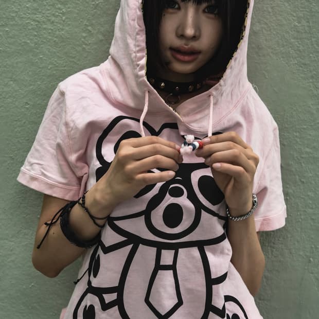 Lovely Pink Hoodie Short-sleeve