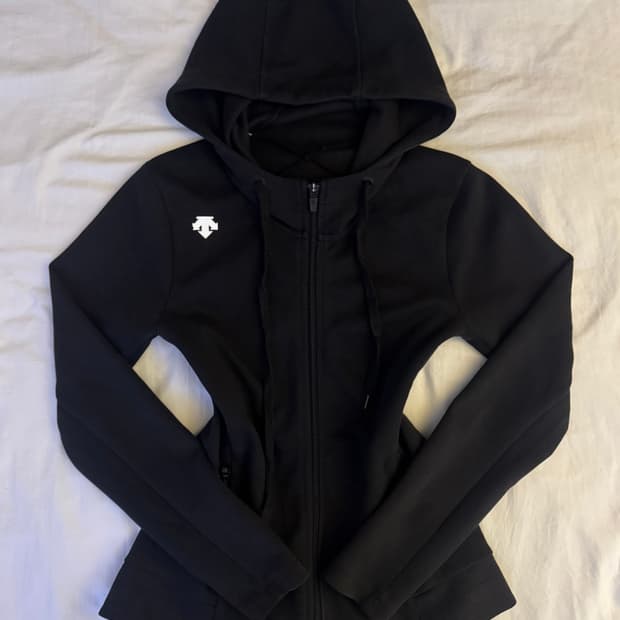 데상트 후드집업 블랙 S