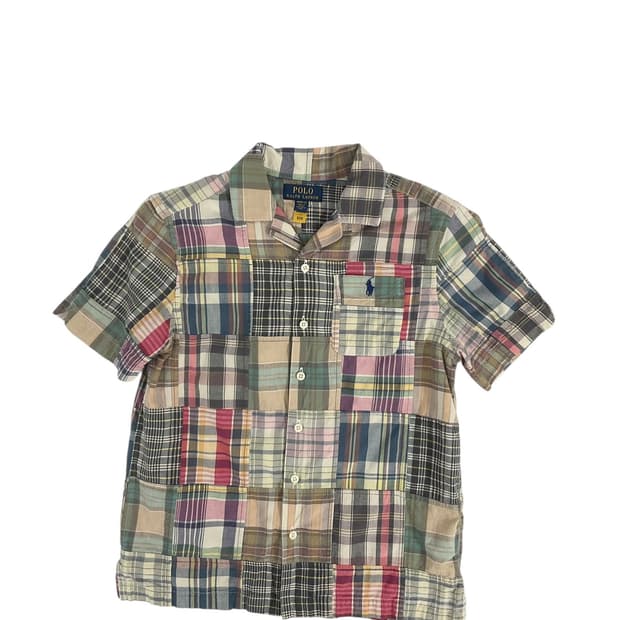 폴로 패치워크 반팔 셔츠