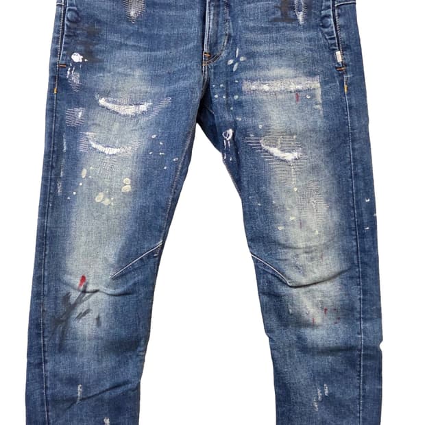 G-Star Raw 데님 청바지 페인팅 데미지(W27/L30)남여공용