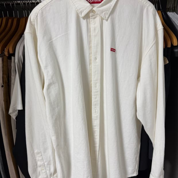 슈프림 24fw 스몰박스 셔츠 화이트 L