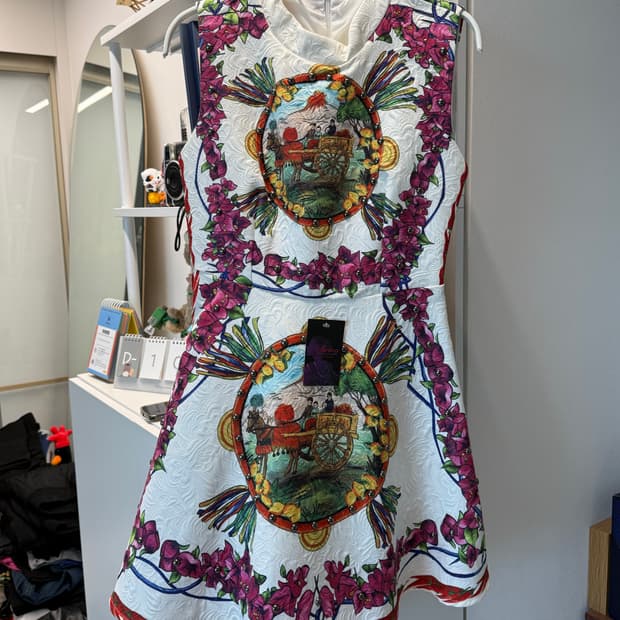 [💎새상품] 화려한 플라워 자수 미니 원피스 (S~M)