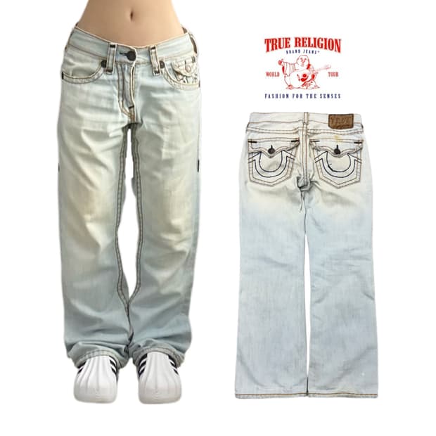 트루릴리전 Y2K 스티치 워싱 데님팬츠