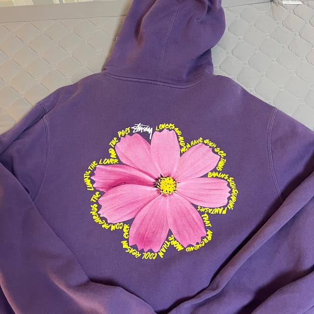 XL 스투시 코스모스 후드 퍼플