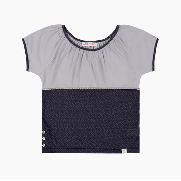 오피쉬 Floral shirring lace t-shirts