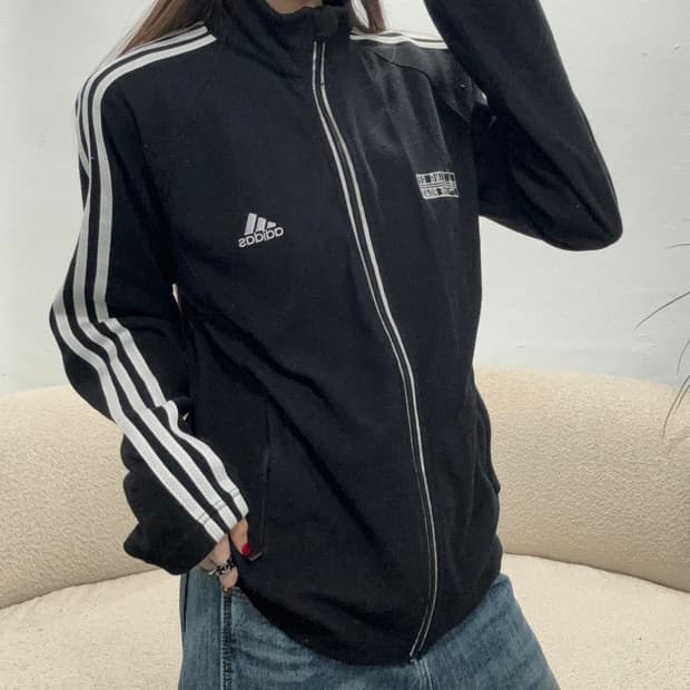 90s ADIDAS 올드스쿨 블랙 트랙 자켓