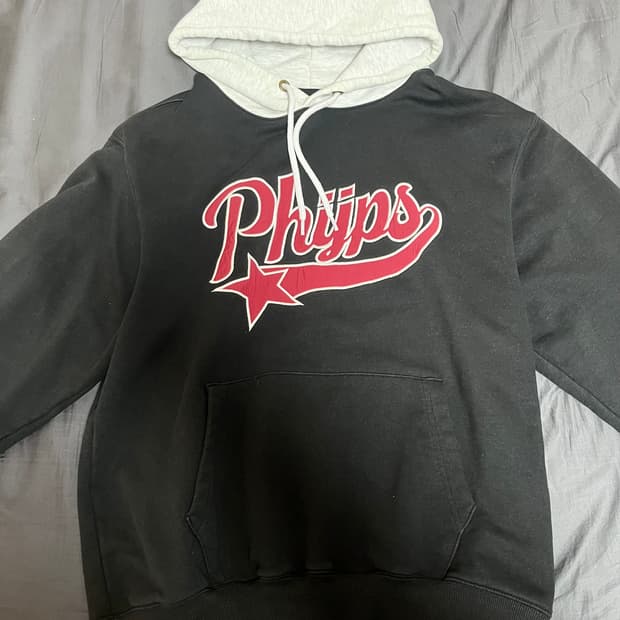 피지컬 디파트먼트 후드티 블랙 투톤 L사이즈