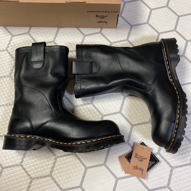 (270) 스투시 x 닥터마틴 2295 데콘 와나마 레더 부츠 블랙