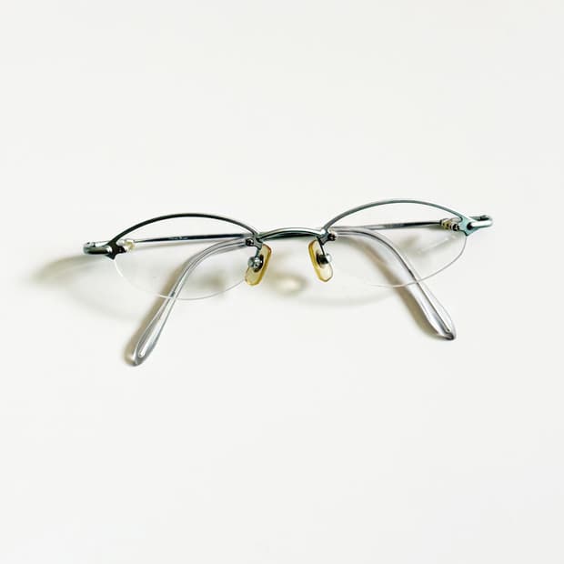 90s PRIVATE BRAND 메탈 반무테 스퀘어 빈티지 안경