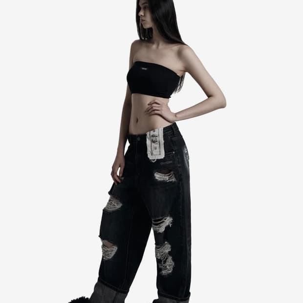 오도어 달러 와이드 데님 팬츠 Dollar wide denim pants