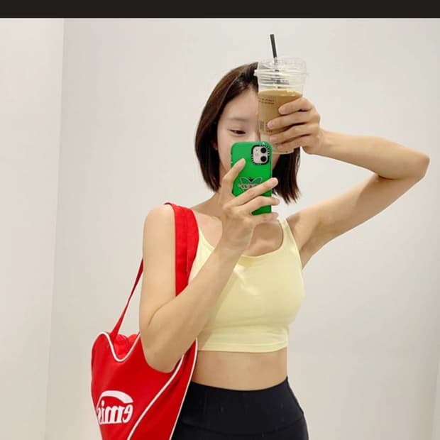 emis 이주빈 하트가방 레드