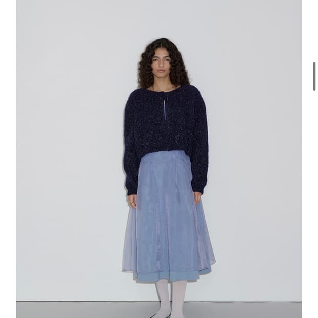 오버듀플레어 글리터 가디건 네이비