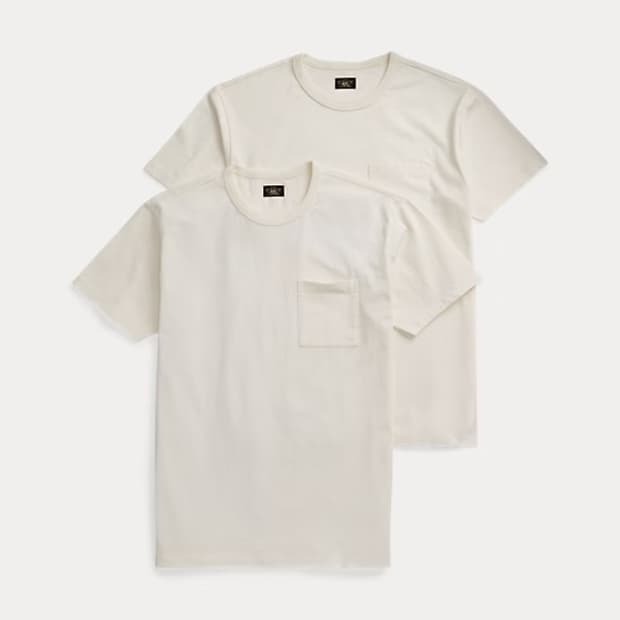 RRL 더블알엘 가먼트 다이 포켓 티셔츠 투팩 웜화이트 XL