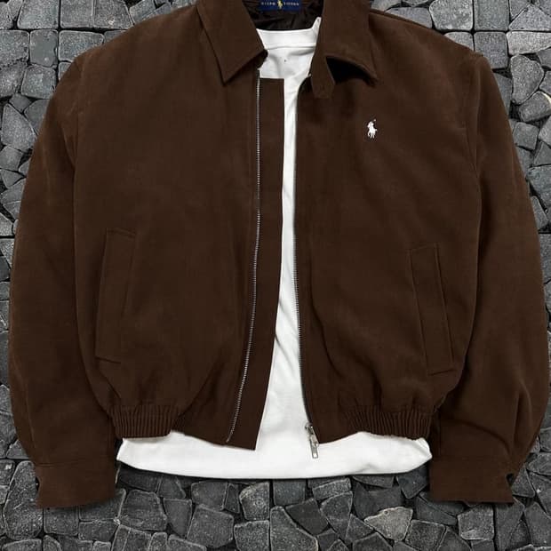 폴로 브라운 스웨이드 자켓