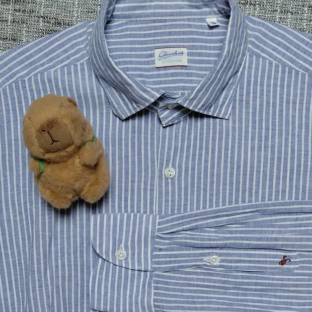 [41/105] 슬로우웨어 Glanshirt 코튼 린넨 스트라이프 셔츠