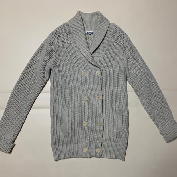 라코스테 숄칼라 더블 브레스티드 롱가디건