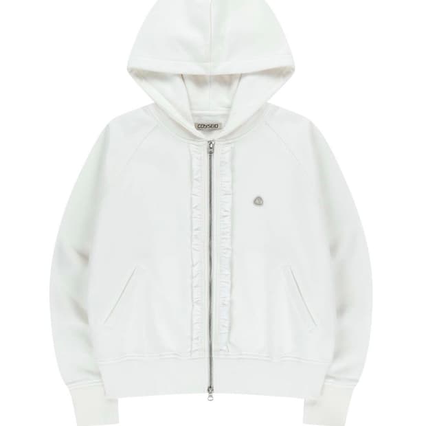 코이세이오 러플 레이스 후드집업 화이트