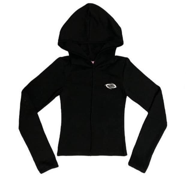 플리즈노팔로우 유나 바디핏 후드티 블랙