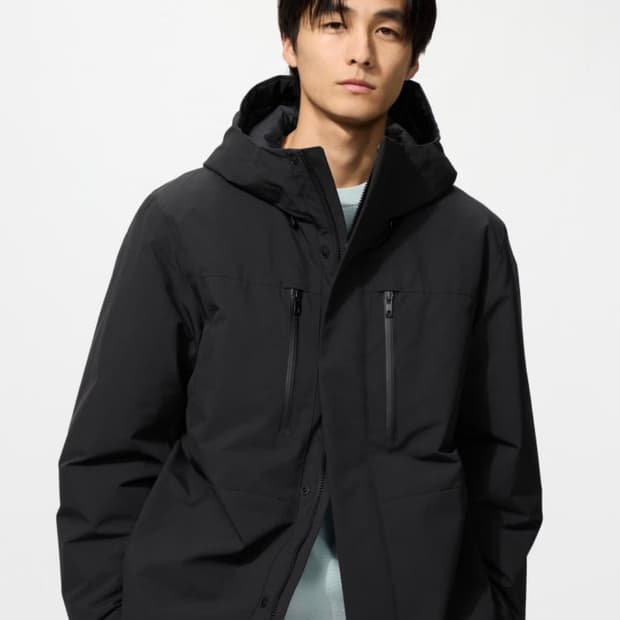 유니클로 하이브리드다운 파카 09 블랙 XL 사이즈