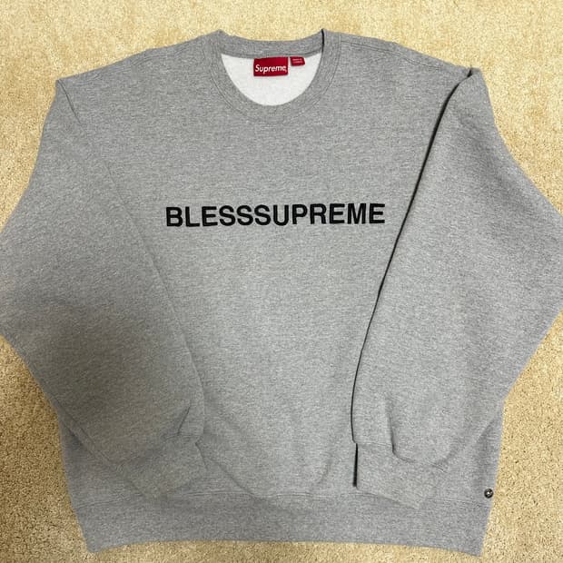 슈프림 x 블레스 크루넥 헤더 그레이 - 23FW