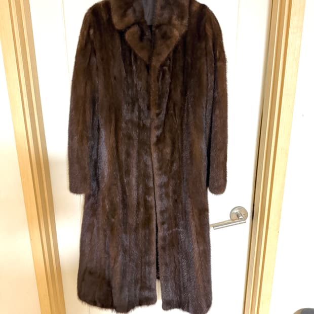 다크 브라운 밍크 롱코트 55