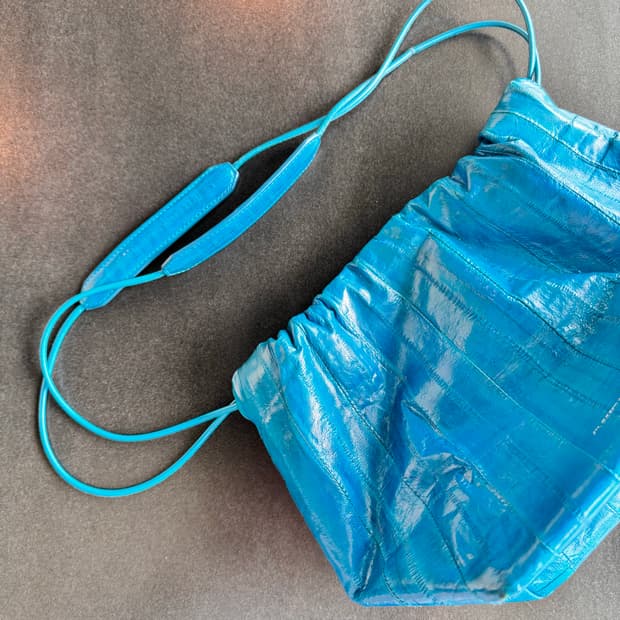 JIL SANDER 드로우스트링 숄더백 블루