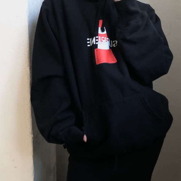 Supreme 슈프림 19FW 콘 로고 블랙 후드