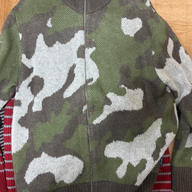 Camouflage Mohair Zip-Up Forest