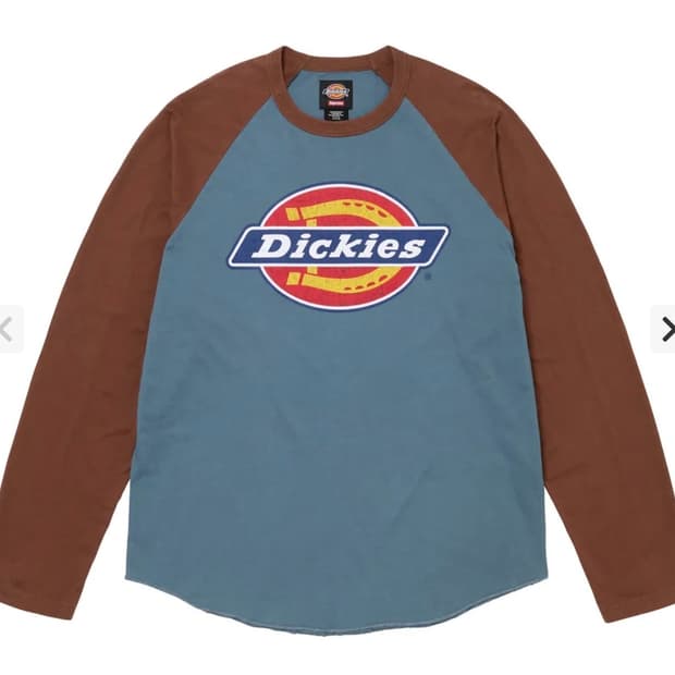 슈프림 x 디키즈 래글런 롱슬리브