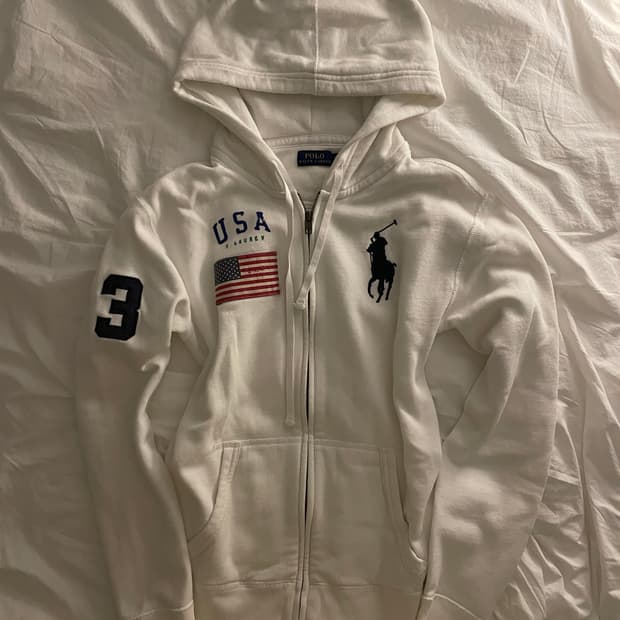 폴로 랄프로렌 빅포니 성조기 후드집업 화이트 #3