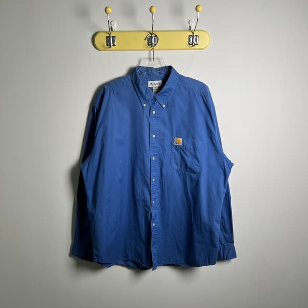 Carhartt 칼하트 블루 코튼 워크 셔츠 XL