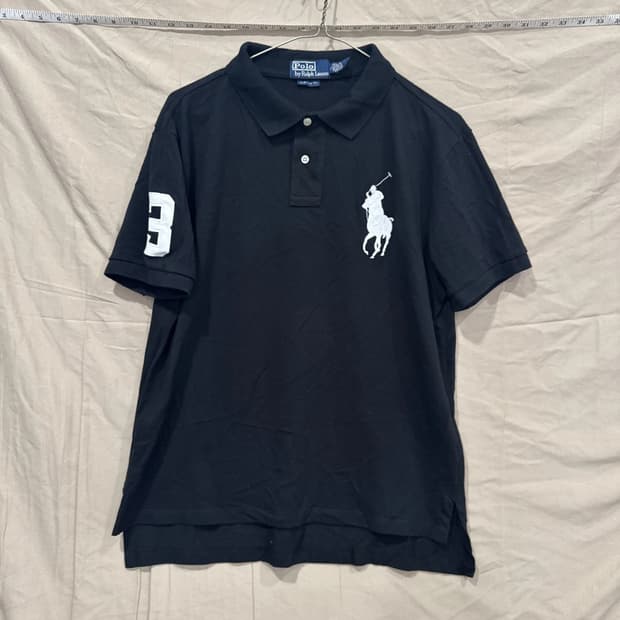 폴로 랄프로렌 빅포니 반팔 카라티 블랙 화이트