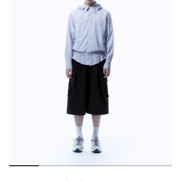 산산기어STRIPE HOOD SHIRTS [BLUE]