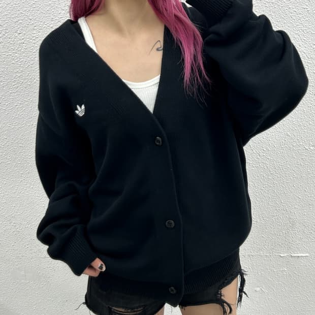 아디다스 백 화이트라인 블랙 가디건 XL ( 새상품 )