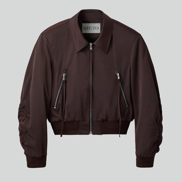 렉토 25SS 지퍼 디테일 스트럭쳐 팀 봄버 자켓 점퍼 레드 브라운