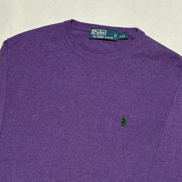 S 폴로랄프로렌 메리노 울 퍼플 니트
