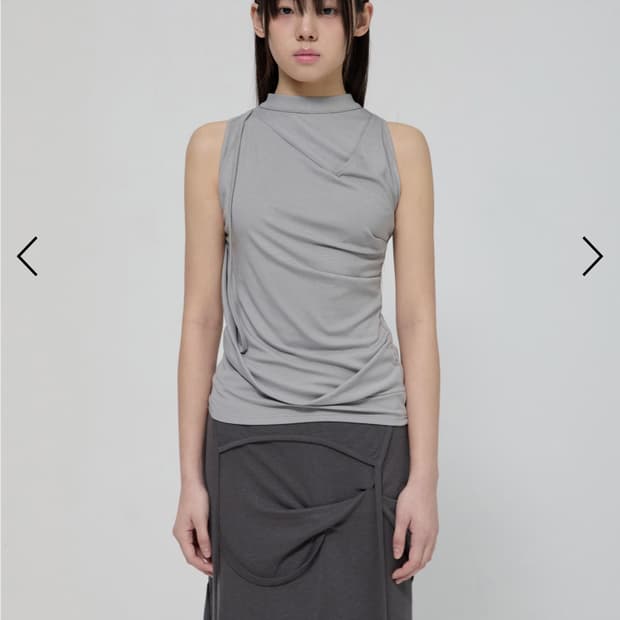 플레어업 26ss 드레이프 슬리브리스탑 그레이