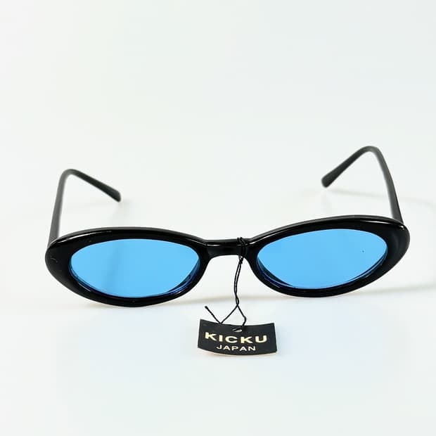 90s KICKU JAPAN 블랙 캣아이 뿔테 틴트 안경