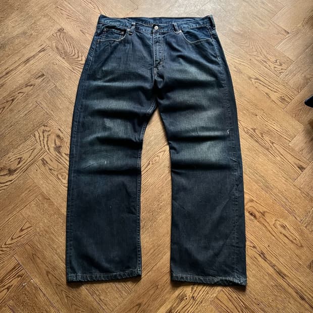 [36]리바이스 569 와이드핏 다크블루 워싱 데님 팬츠