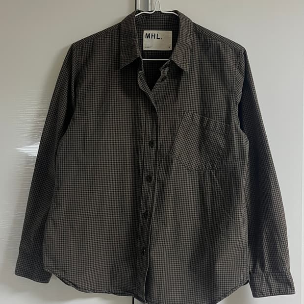MHL 마가렛호웰 코튼 포플린 체크 셔츠