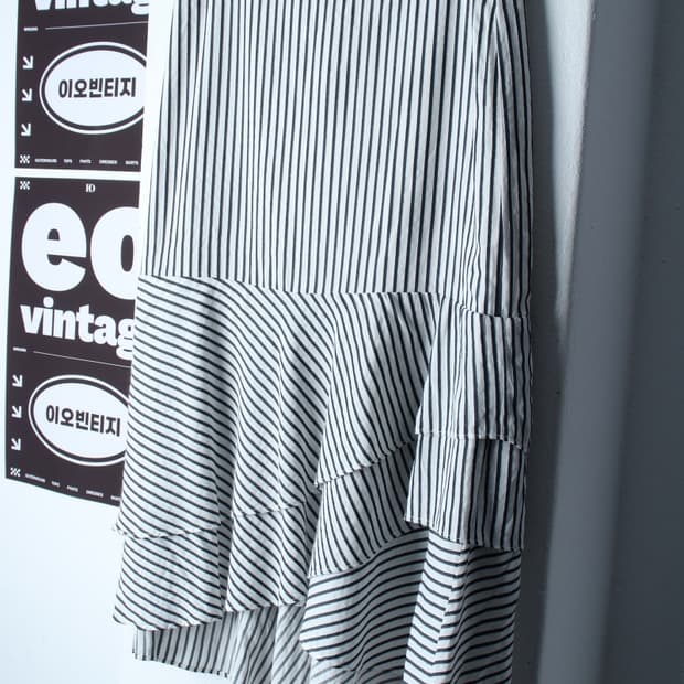 W(M) 앤테일러 스커트 치마 A라인 스트라이프 롱-P9956