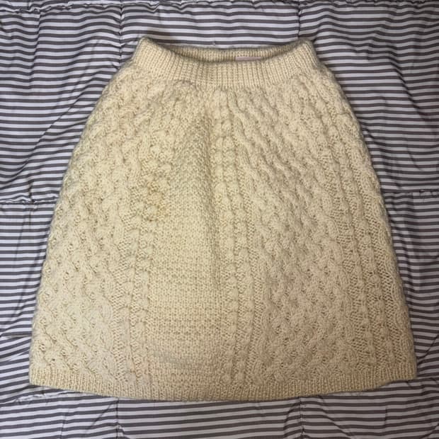 빈티지 울 미니 미디 니트 스커트